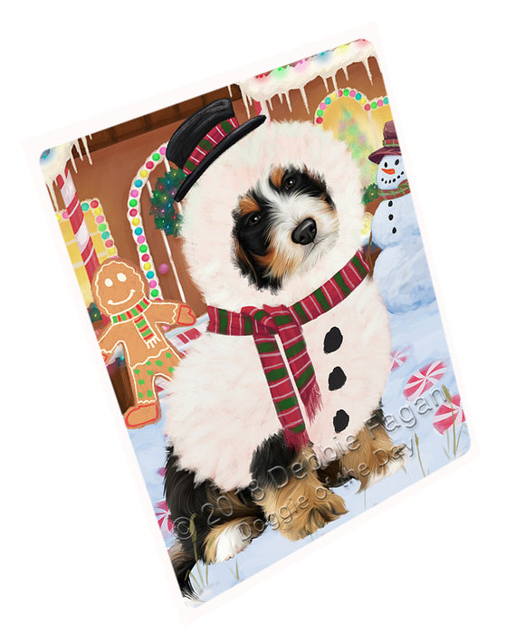 Christmas Gingerbread House Candyfest Bernedoodle Dog Magnet MAG73667 (Small 5.5" x 4.25")