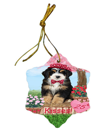 Rosie 25 Cent Kisses Bernedoodle Dog Star Porcelain Ornament SPOR56176