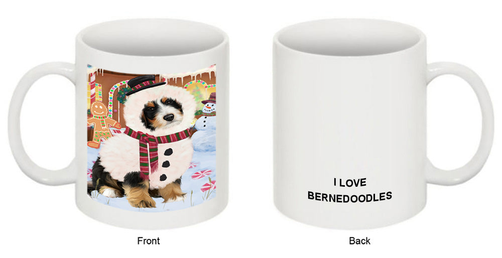 Christmas Gingerbread House Candyfest Bernedoodle Dog Coffee Mug MUG51574