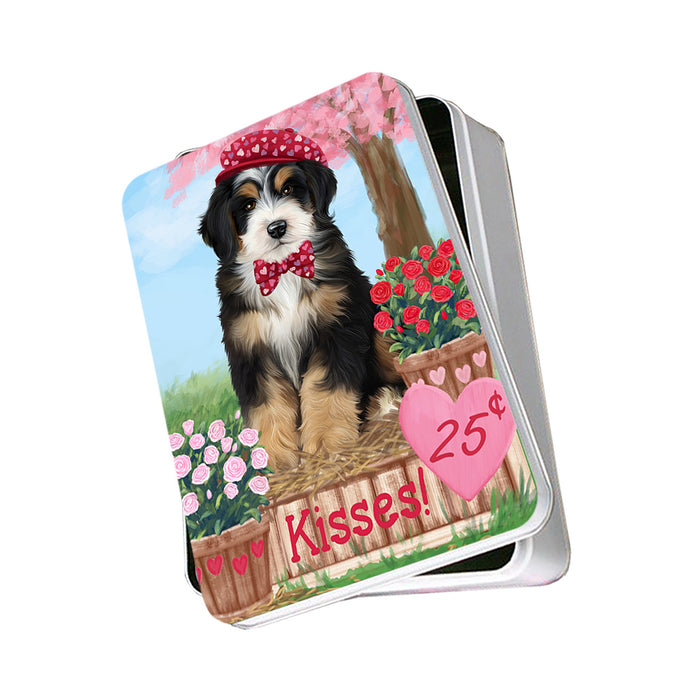 Rosie 25 Cent Kisses Bernedoodle Dog Photo Storage Tin PITN55763
