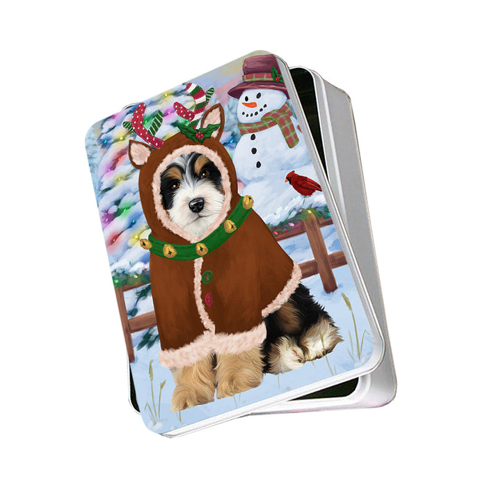 Christmas Gingerbread House Candyfest Bernedoodle Dog Photo Storage Tin PITN56096