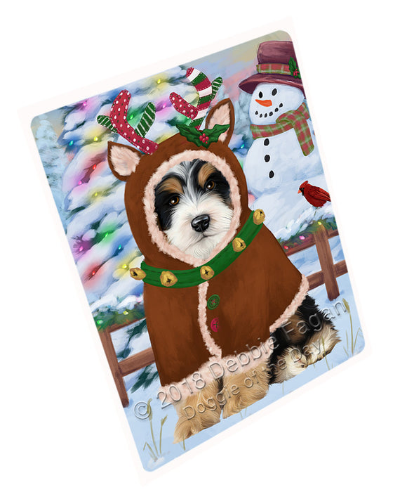 Christmas Gingerbread House Candyfest Bernedoodle Dog Large Refrigerator / Dishwasher Magnet RMAG99330