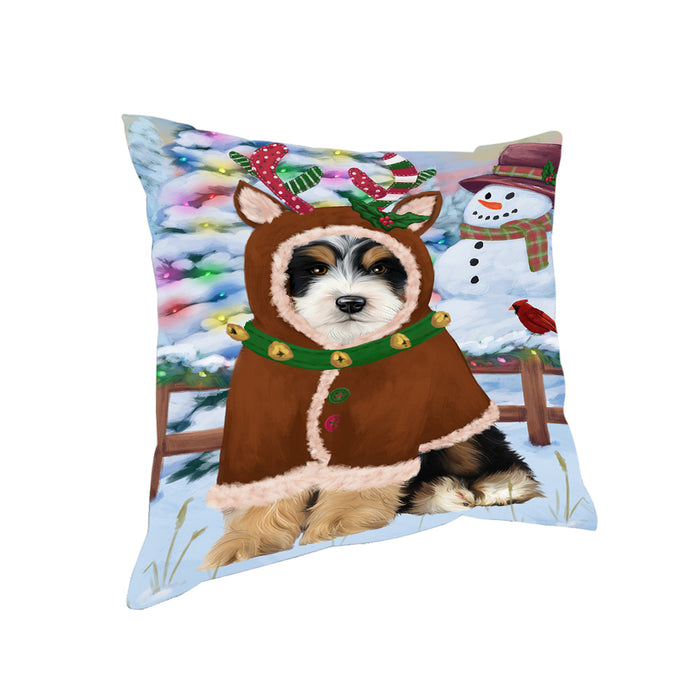 Christmas Gingerbread House Candyfest Bernedoodle Dog Pillow PIL79000