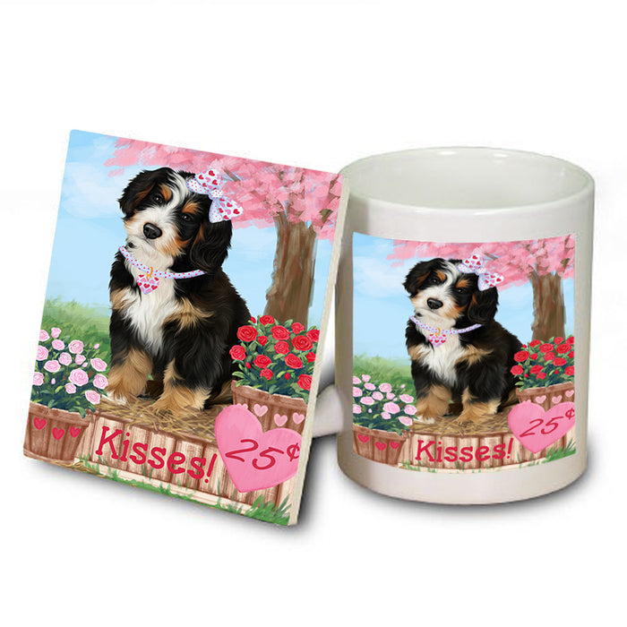 Rosie 25 Cent Kisses Bernedoodle Dog Mug and Coaster Set MUC55813