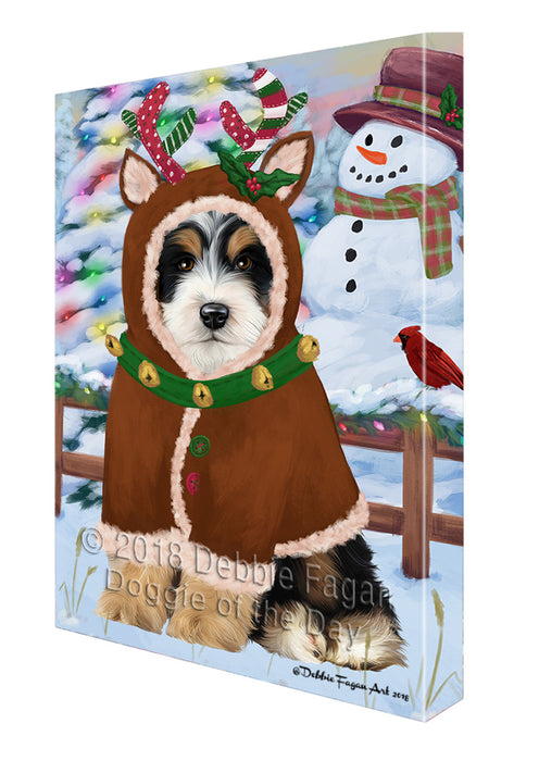 Christmas Gingerbread House Candyfest Bernedoodle Dog Canvas Print Wall Art Décor CVS127817