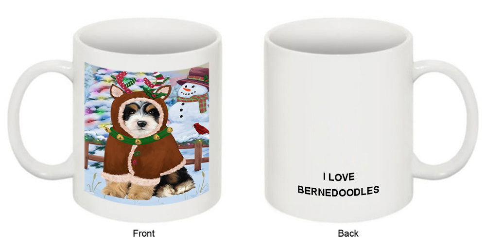 Christmas Gingerbread House Candyfest Bernedoodle Dog Coffee Mug MUG51575