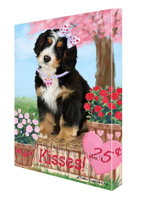 Rosie 25 Cent Kisses Bernedoodle Dog Canvas Print Wall Art Décor CVS124613