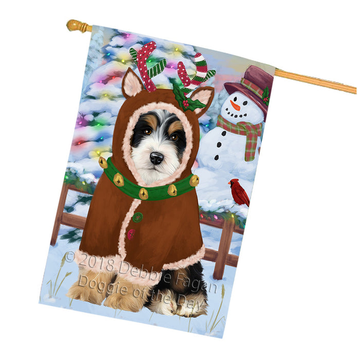Christmas Gingerbread House Candyfest Bernedoodle Dog House Flag FLG56861