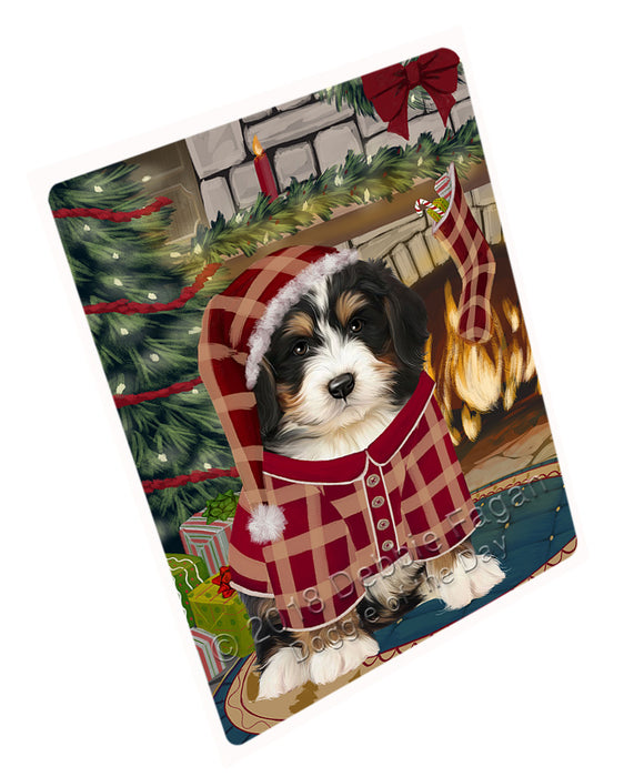 The Stocking was Hung Bernedoodle Dog Magnet MAG70755 (Small 5.5" x 4.25")