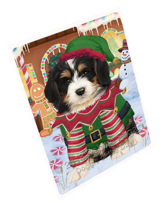Christmas Gingerbread House Candyfest Bernedoodle Dog Large Refrigerator / Dishwasher Magnet RMAG99336