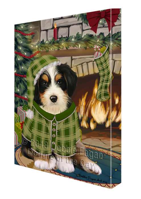 The Stocking was Hung Bernedoodle Dog Canvas Print Wall Art Décor CVS116792