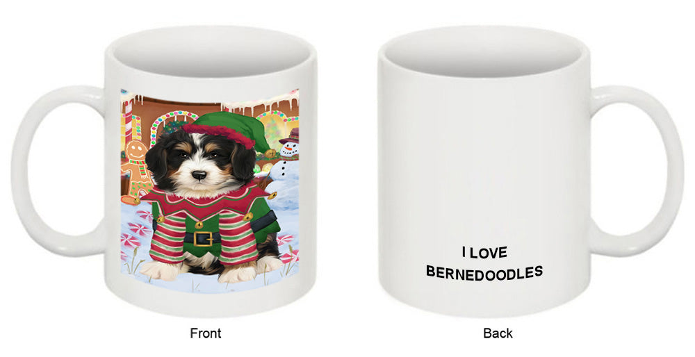 Christmas Gingerbread House Candyfest Bernedoodle Dog Coffee Mug MUG51576