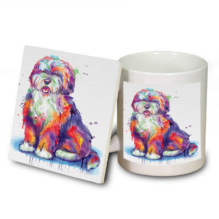 Watercolor Bernedoodle Dog Mug and Coaster Set MUC57066