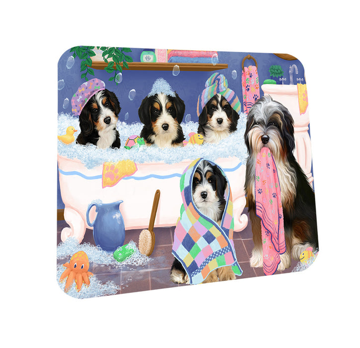 Rub A Dub Dogs In A Tub Bernedoodles Dog Coasters Set of 4 CST56721