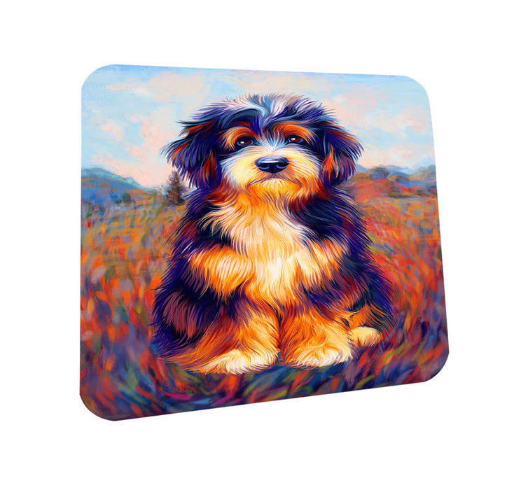 Mystic Blaze Bernedoodle Dog Coasters Set of 4 CST53532