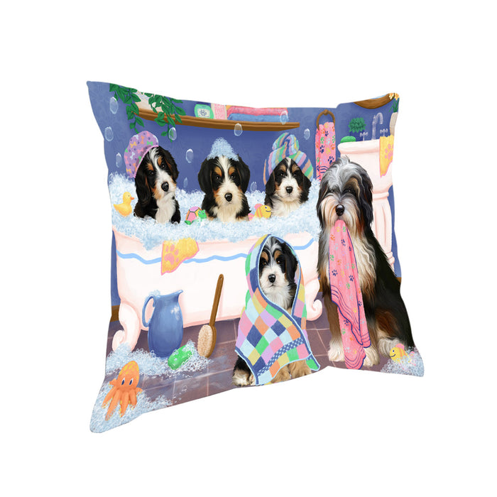 Rub A Dub Dogs In A Tub Bernedoodles Dog Pillow PIL81344