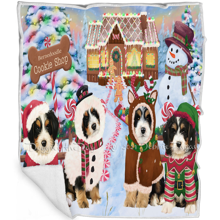 Holiday Gingerbread Cookie Shop Bernedoodles Dog Blanket BLNKT124365