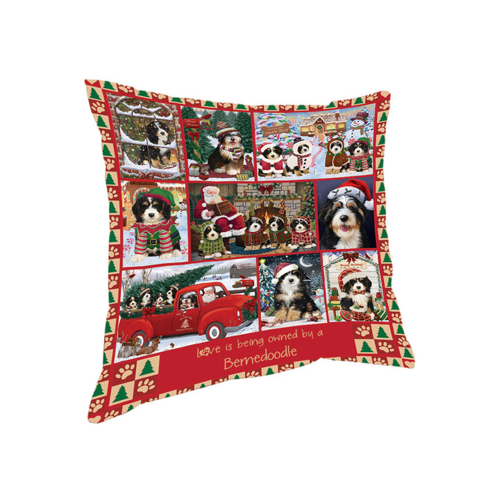 Love is Being Owned Christmas Bernedoodle Dogs Pillow PIL85656