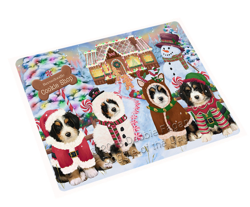 Holiday Gingerbread Cookie Shop Bernedoodles Dog Magnet MAG73452 (Small 5.5" x 4.25")