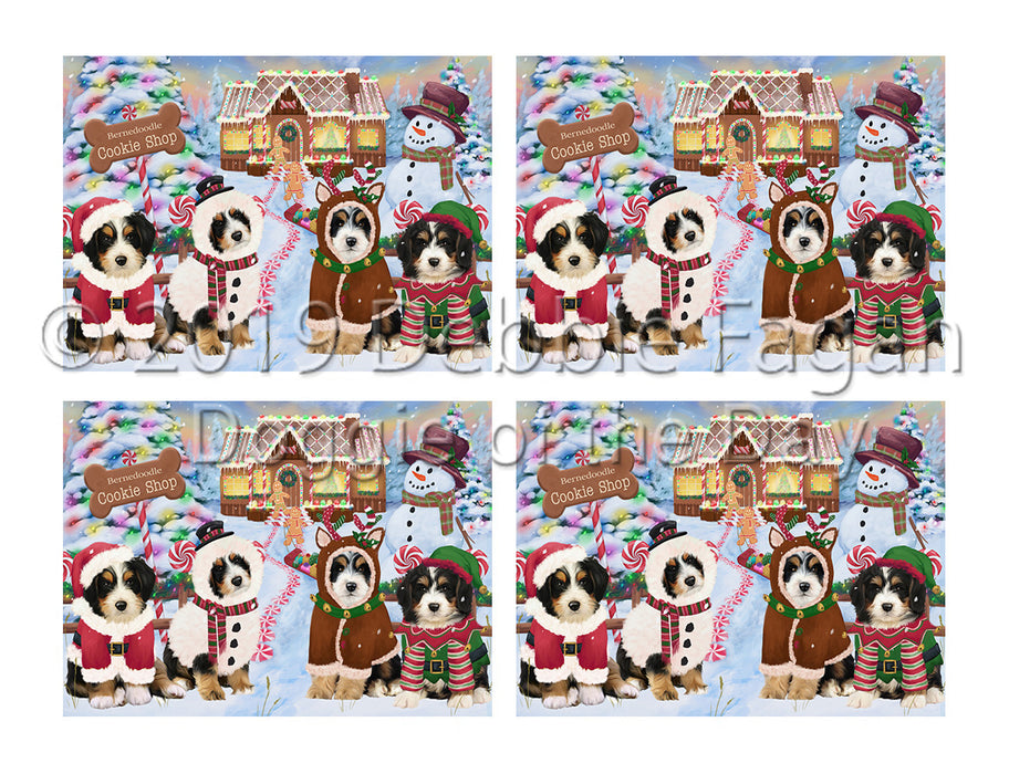 Holiday Gingerbread Cookie Bernedoodle Dogs Placemat