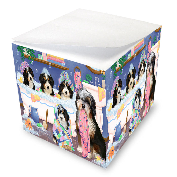 Rub A Dub Dogs In A Tub Bernedoodles Dog Note Cube NOC54835