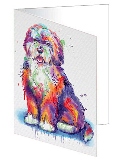 Watercolor Bernedoodle Dog Handmade Artwork Assorted Pets Greeting Cards and Note Cards with Envelopes for All Occasions and Holiday Seasons GCD76736