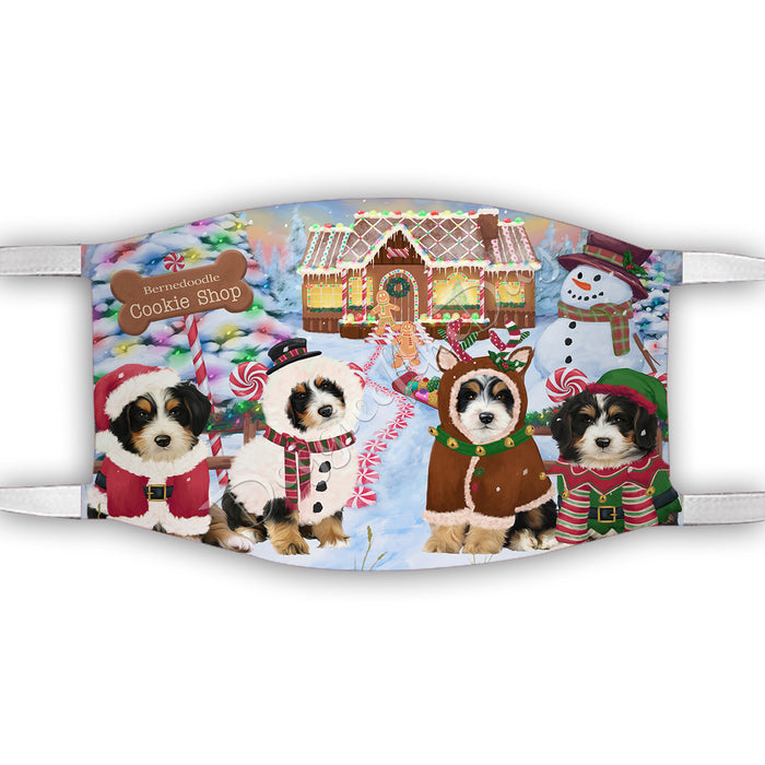 Holiday Gingerbread Cookie Bernedoodle Dogs Shop Face Mask FM48868