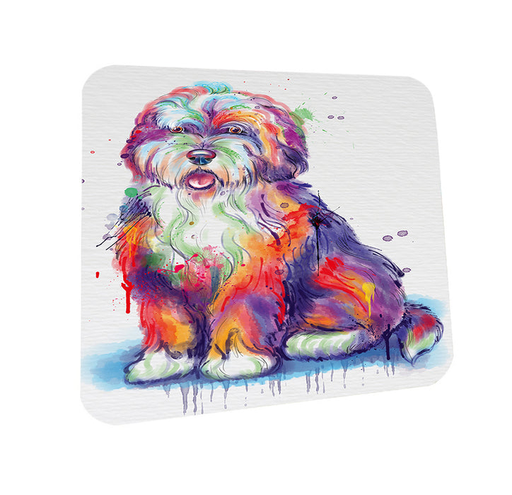 Watercolor Bernedoodle Dog Coasters Set of 4 CST57032