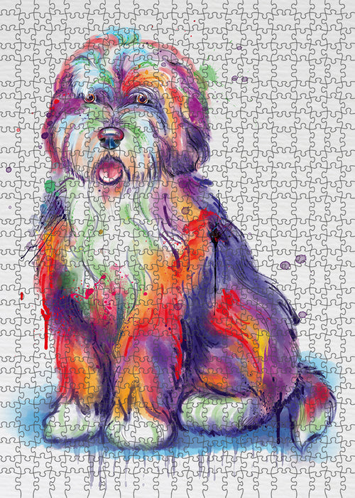 Watercolor Bernedoodle Dog Puzzle with Photo Tin PUZL97104