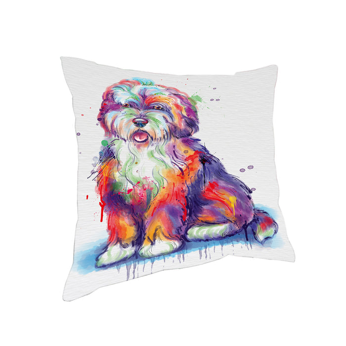 Watercolor Bernedoodle Dog Pillow PIL83196