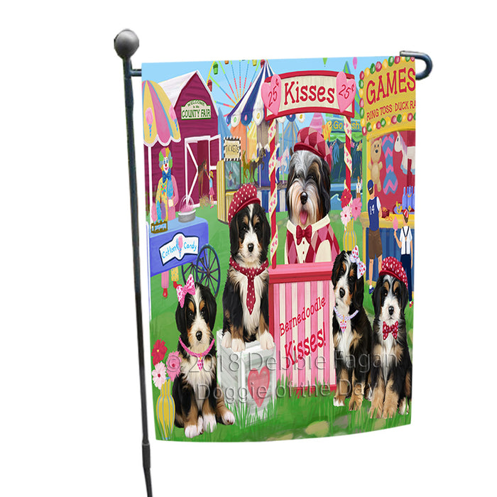 Carnival Kissing Booth Bernedoodles Dog Garden Flag GFLG56331