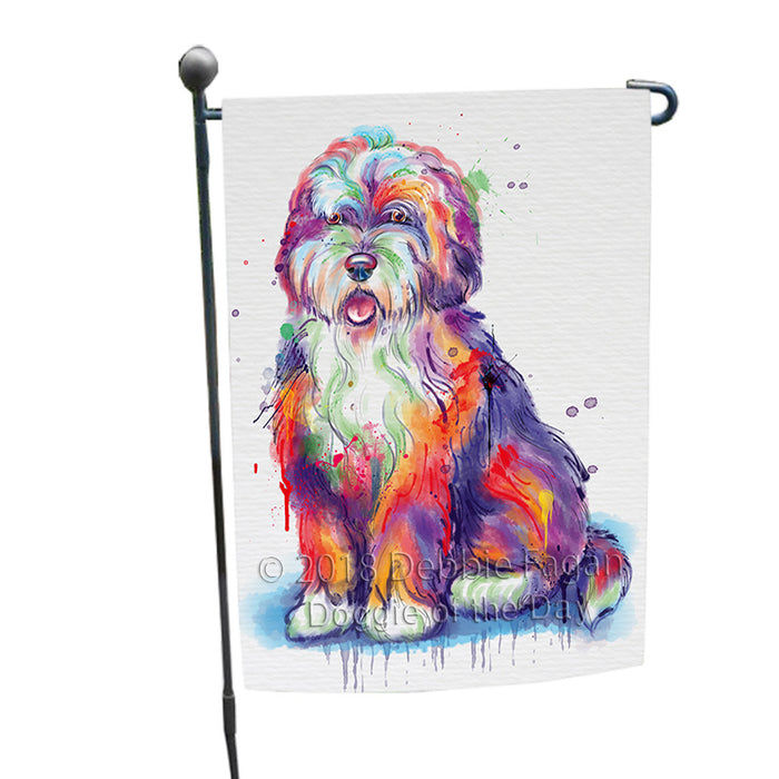 Watercolor Bernedoodle Dog Garden Flag GFLG65042