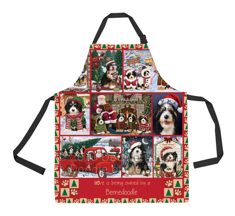 Love is Being Owned Christmas Bernedoodle Dogs Apron