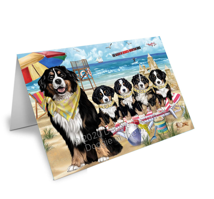 Pet Friendly Beach Bernese Mountain Dog Dogs Handmade Artwork Assorted Pets Greeting Cards and Note Cards with Envelopes for All Occasions and Holiday Seasons