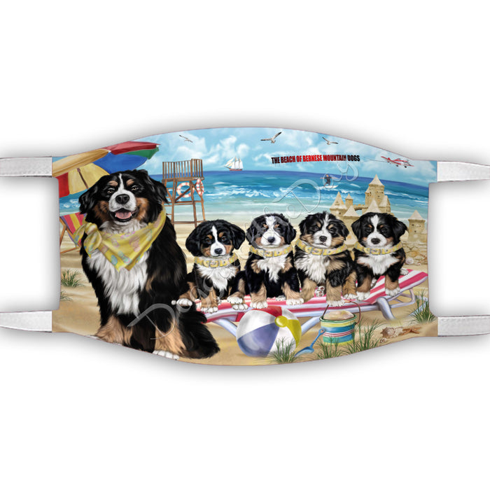 Pet Friendly Beach Bernese Mountain Dogs Face Mask FM49075