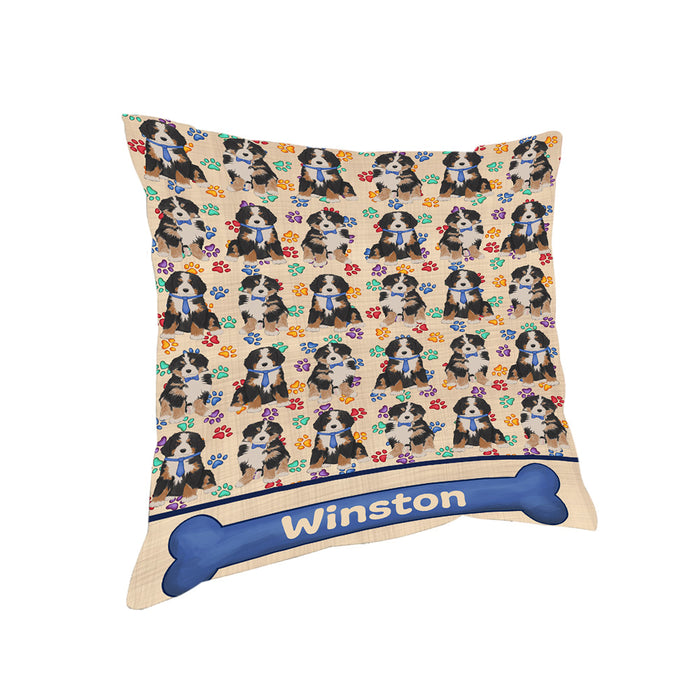Rainbow Paw Print Bernese Mountain Dogs Pillow PIL83952