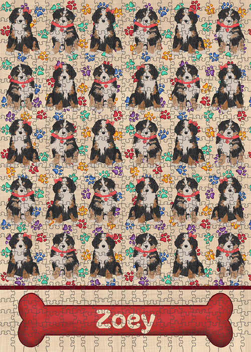 Rainbow Paw Print Bernese Mountain Dogs Puzzle  PUZL97572