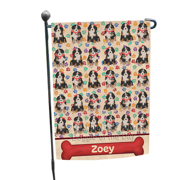 Rainbow Paw Print Bernese Mountain Dogs Garden Flag GFLG65213