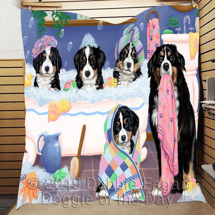 Rub A Dub Dogs In A Tub Bernese Mountain Dogs Quilt