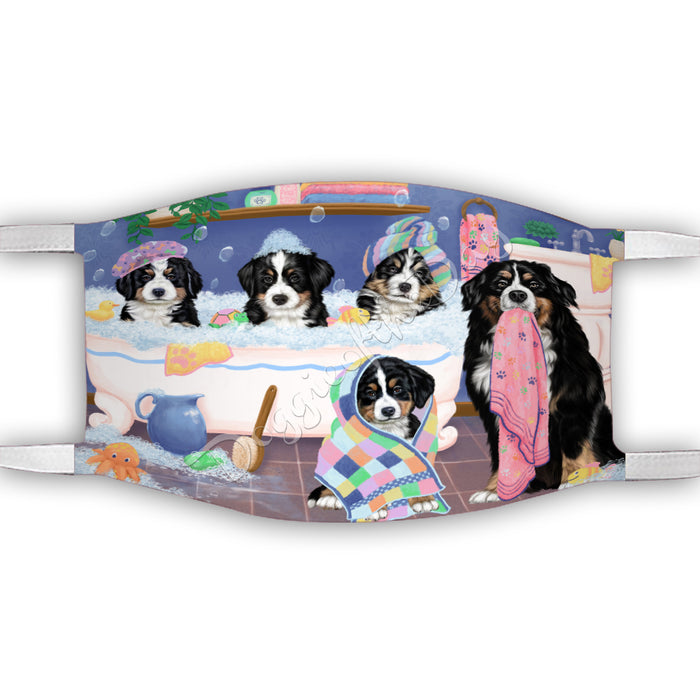 Rub A Dub Dogs In A Tub  Bernese Mountain Dogs Face Mask FM49478