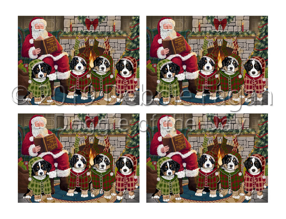Christmas Cozy Holiday Fire Tails Bernese Mountain Dogs Placemat