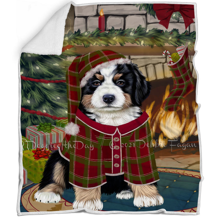 The Stocking was Hung Bernese Mountain Dog Blanket BLNKT116292