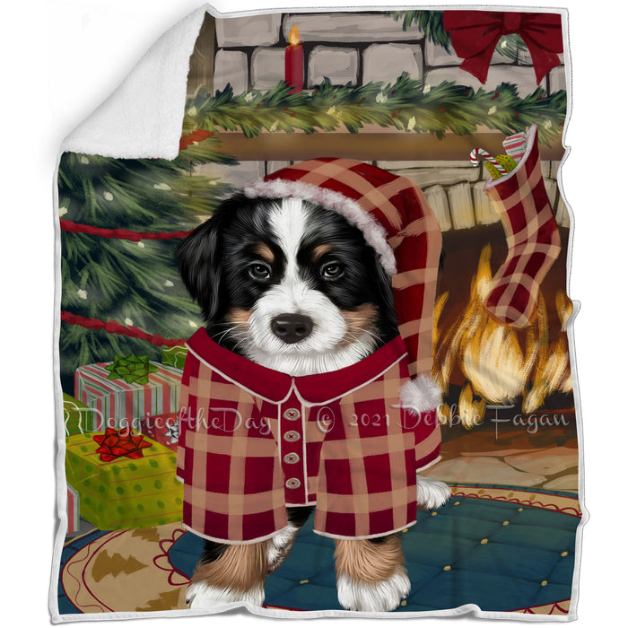 The Stocking was Hung Bernese Mountain Dog Blanket BLNKT116310