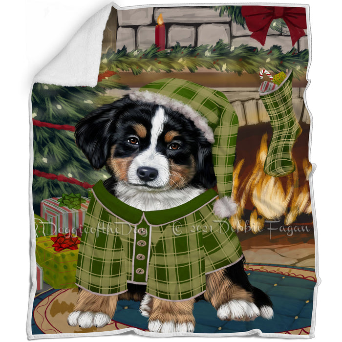 The Stocking was Hung Bernese Mountain Dog Blanket BLNKT116319