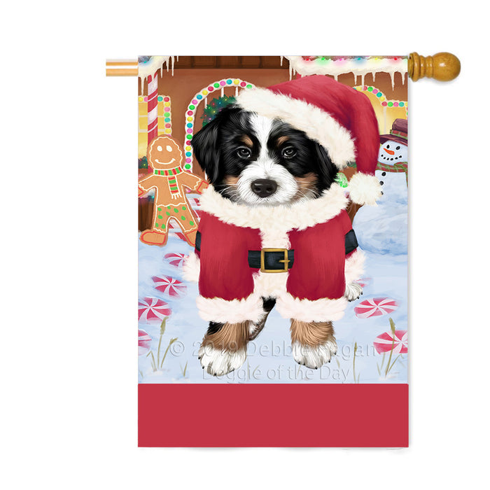 Personalized Gingerbread Candyfest Bernese Mountain Dog Custom House Flag FLG63723