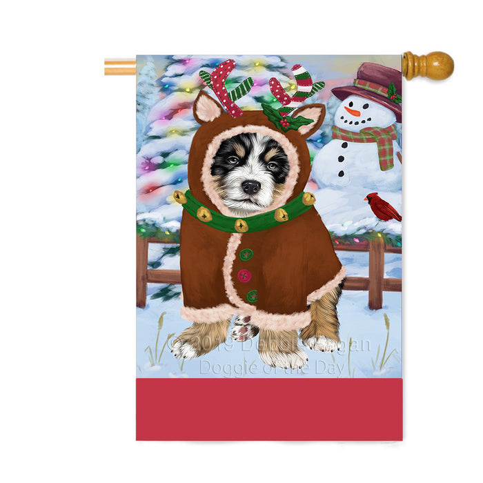 Personalized Gingerbread Candyfest Bernese Mountain Dog Custom House Flag FLG63725