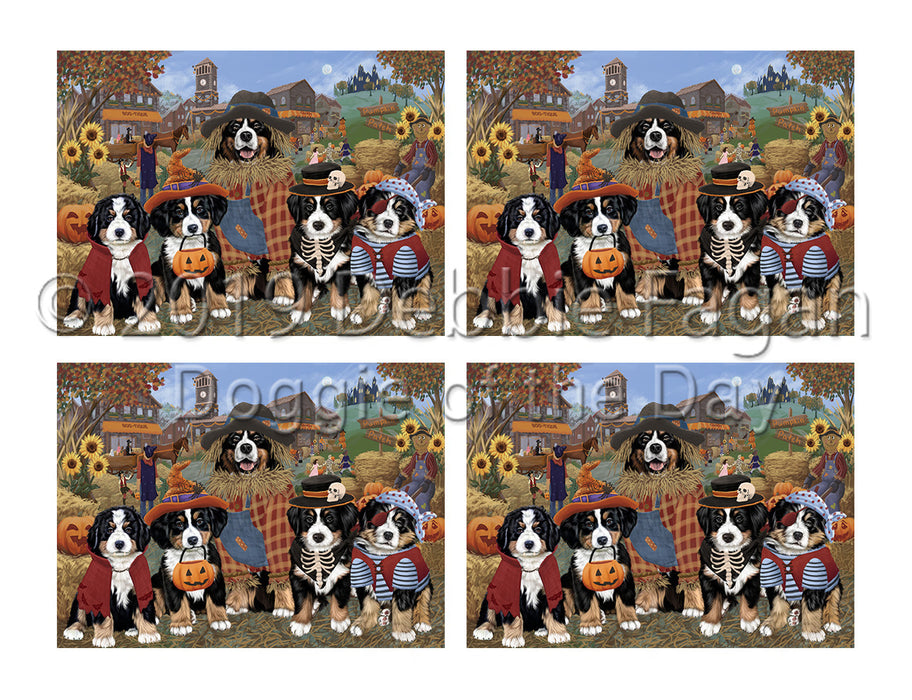 Halloween 'Round Town Bernese Mountain Dogs Placemat