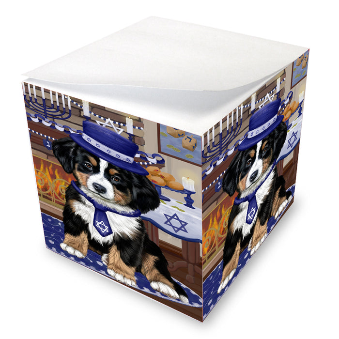 Happy Hanukkah Family Bernese Mountain Dogs note cube NOC-DOTD-A56678