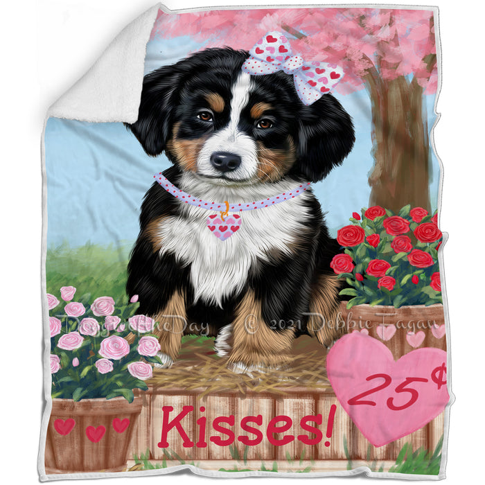 Rosie 25 Cent Kisses Bernese Mountain Dog Blanket BLNKT121818