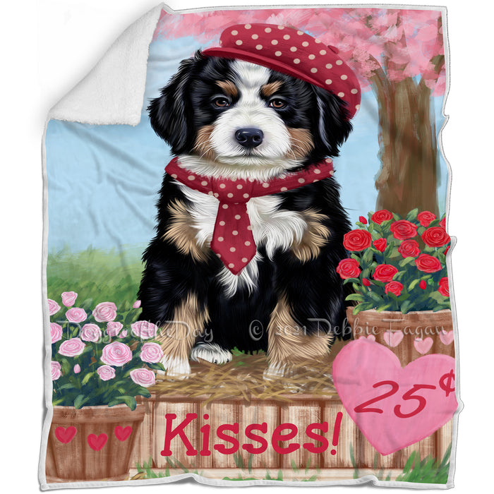Rosie 25 Cent Kisses Bernese Mountain Dog Blanket BLNKT121827